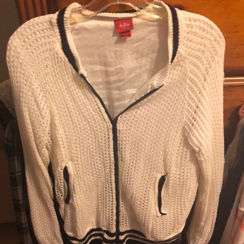 Black and white zip up jacket